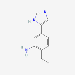 molecular formula C11H13N3 B13339252 2-Ethyl-5-(1H-imidazol-4-yl)aniline 