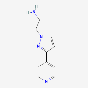 molecular formula C10H12N4 B13339315 2-(3-(pyridin-4-yl)-1H-pyrazol-1-yl)ethan-1-amine 