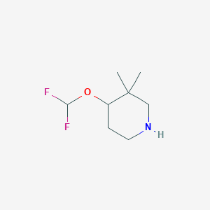 molecular formula C8H15F2NO B13339317 4-(Difluoromethoxy)-3,3-dimethylpiperidine 