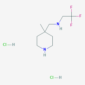 2,2,2-trifluoro-N-[(4-methylpiperidin-4-yl)methyl]ethanamine;dihydrochloride