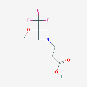 molecular formula C8H12F3NO3 B13339357 3-(3-Methoxy-3-(trifluoromethyl)azetidin-1-yl)propanoic acid 