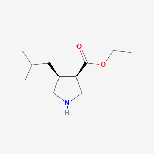 molecular formula C11H21NO2 B13339368 Rel-ethyl (3R,4S)-4-isobutylpyrrolidine-3-carboxylate 