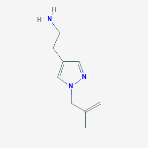 molecular formula C9H15N3 B13339374 2-[1-(2-methylprop-2-en-1-yl)-1H-pyrazol-4-yl]ethan-1-amine 