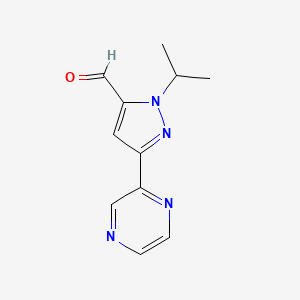 1-isopropyl-3-(pyrazin-2-yl)-1H-pyrazole-5-carbaldehyde