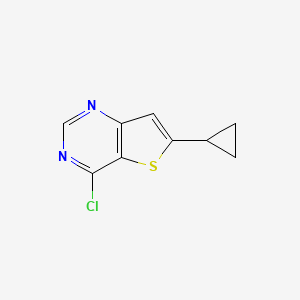 molecular formula C9H7ClN2S B13339414 4-Chloro-6-cyclopropylthieno[3,2-d]pyrimidine 