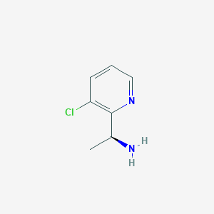 molecular formula C7H9ClN2 B13339419 (S)-1-(3-Chloropyridin-2-yl)ethan-1-amine 