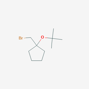 molecular formula C10H19BrO B13339427 1-(Bromomethyl)-1-(tert-butoxy)cyclopentane 