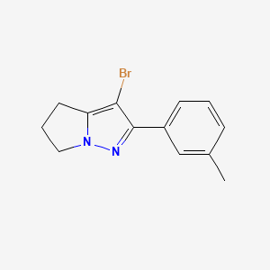 molecular formula C13H13BrN2 B13339457 3-Bromo-2-(m-tolyl)-5,6-dihydro-4H-pyrrolo[1,2-b]pyrazole 