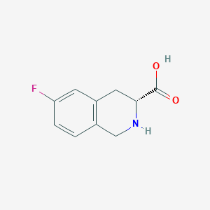 molecular formula C10H10FNO2 B13339469 (R)-6-Fluoro-1,2,3,4-tetrahydroisoquinoline-3-carboxylic acid 