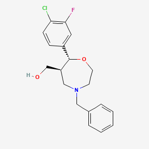 ((6S,7R)-4-Benzyl-7-(4-chloro-3-fluorophenyl)-1,4-oxazepan-6-yl)methanol