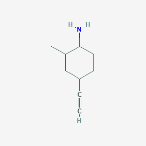 molecular formula C9H15N B13339514 4-Ethynyl-2-methylcyclohexan-1-amine 