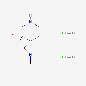 molecular formula C8H16Cl2F2N2 B13339537 5,5-Difluoro-2-methyl-2,7-diazaspiro[3.5]nonane dihydrochloride 