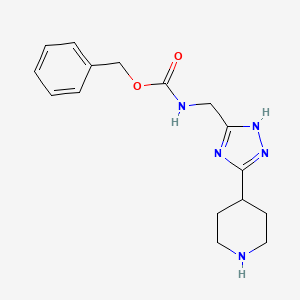 molecular formula C16H21N5O2 B13339562 Benzyl N-{[5-(piperidin-4-yl)-1H-1,2,4-triazol-3-yl]methyl}carbamate 