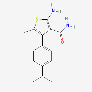molecular formula C15H18N2OS B1333958 2-Amino-4-(4-isopropylphenyl)-5-methylthiophene-3-carboxamide CAS No. 438196-44-2