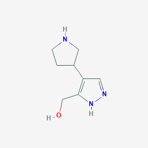 molecular formula C8H13N3O B13339588 (4-(Pyrrolidin-3-yl)-1H-pyrazol-3-yl)methanol 