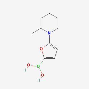 molecular formula C10H16BNO3 B13339625 (5-(2-Methylpiperidin-1-yl)furan-2-yl)boronic acid 