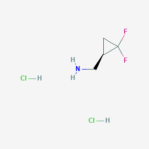 molecular formula C4H9Cl2F2N B13339656 (R)-(2,2-Difluorocyclopropyl)methanamine dihydrochloride 