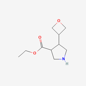 molecular formula C10H17NO3 B13339720 Ethyl 4-(oxetan-3-yl)pyrrolidine-3-carboxylate 