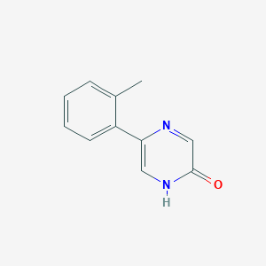 molecular formula C11H10N2O B13339731 5-(o-Tolyl)pyrazin-2(1H)-one CAS No. 1159818-46-8