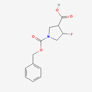 molecular formula C13H14FNO4 B13339743 cis-1-[(Benzyloxy)carbonyl]-4-fluoropyrrolidine-3-carboxylic acid CAS No. 2454397-64-7