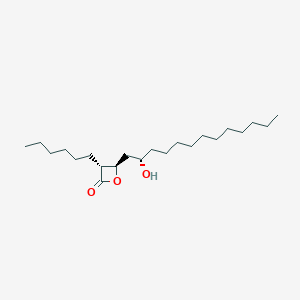 molecular formula C22H42O3 B13339748 (3R,4R)-3-Hexyl-4-((S)-2-hydroxytridecyl)oxetan-2-one 