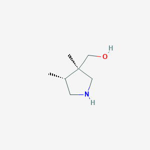 molecular formula C7H15NO B13339756 ((3R,4R)-3,4-Dimethylpyrrolidin-3-yl)methanol 