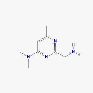 molecular formula C8H14N4 B13339769 2-(aminomethyl)-N,N,6-trimethylpyrimidin-4-amine 