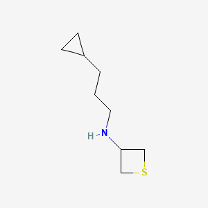 molecular formula C9H17NS B13339835 N-(3-Cyclopropylpropyl)thietan-3-amine 