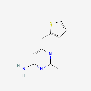 molecular formula C10H11N3S B13339865 2-Methyl-6-[(thiophen-2-yl)methyl]pyrimidin-4-amine 