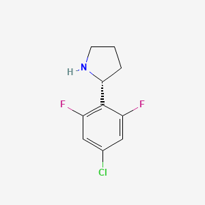 molecular formula C10H10ClF2N B13339869 (R)-2-(4-Chloro-2,6-difluorophenyl)pyrrolidine 