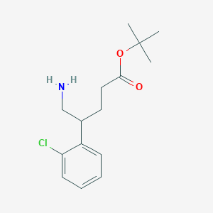 molecular formula C15H22ClNO2 B13339916 tert-Butyl 5-amino-4-(2-chlorophenyl)pentanoate 