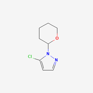 molecular formula C8H11ClN2O B13339971 5-Chloro-1-(tetrahydro-2H-pyran-2-yl)-1H-pyrazole 