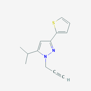 molecular formula C13H14N2S B13339988 5-isopropyl-1-(prop-2-yn-1-yl)-3-(thiophen-2-yl)-1H-pyrazole 