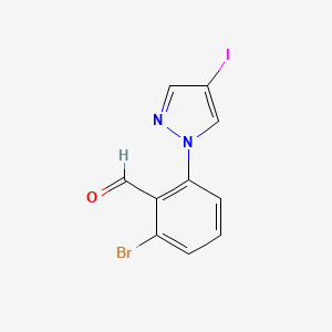 2-Bromo-6-(4-iodo-1H-pyrazol-1-yl)benzaldehyde