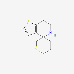 molecular formula C11H15NS2 B13340003 6',7'-Dihydro-5'H-spiro[thiane-3,4'-thieno[3,2-c]pyridine] 