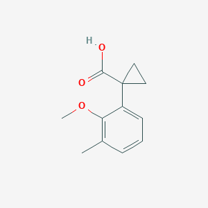 molecular formula C12H14O3 B13340004 1-(2-Methoxy-3-methylphenyl)cyclopropanecarboxylic acid 