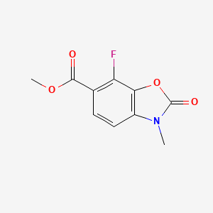 molecular formula C10H8FNO4 B13340005 Methyl 7-fluoro-3-methyl-2-oxo-2,3-dihydrobenzo[d]oxazole-6-carboxylate 