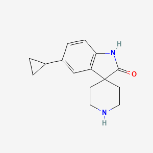 molecular formula C15H18N2O B13340023 5-Cyclopropylspiro[indoline-3,4'-piperidin]-2-one 