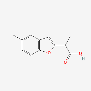 molecular formula C12H12O3 B13340032 2-(5-Methyl-1-benzofuran-2-yl)propanoic acid 