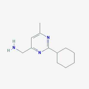 molecular formula C12H19N3 B13340044 (2-Cyclohexyl-6-methylpyrimidin-4-yl)methanamine 