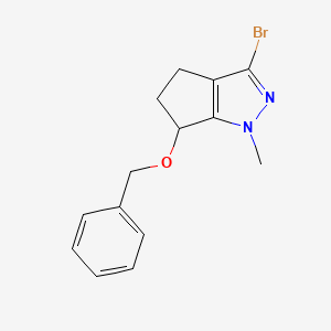 molecular formula C14H15BrN2O B13340059 6-(Benzyloxy)-3-bromo-1-methyl-1,4,5,6-tetrahydrocyclopenta[c]pyrazole 