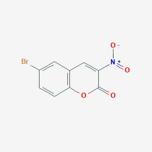 molecular formula C9H4BrNO4 B13340062 2H-1-Benzopyran-2-one, 6-bromo-3-nitro- CAS No. 88184-80-9