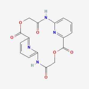 molecular formula C16H12N4O6 B13340084 5,11-Dioxa-2,8-diaza-1,7(2,6)-dipyridinacyclododecaphane-3,6,9,12-tetraone 