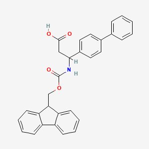 molecular formula C30H25NO4 B1334009 Fmoc-(R,S)-3-amino-3-(biphenyl)propionic acid CAS No. 269078-79-7