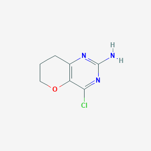 molecular formula C7H8ClN3O B13340090 4-Chloro-7,8-dihydro-6H-pyrano[3,2-d]pyrimidin-2-amine 