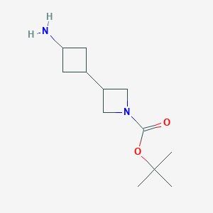 molecular formula C12H22N2O2 B13340158 tert-Butyl 3-(3-aminocyclobutyl)azetidine-1-carboxylate 