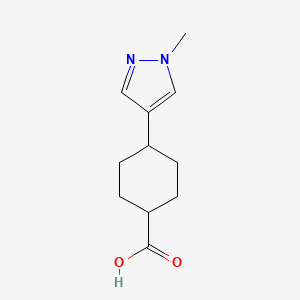 molecular formula C11H16N2O2 B13340163 4-(1-Methyl-1H-pyrazol-4-yl)cyclohexane-1-carboxylic acid 