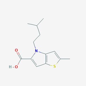 molecular formula C13H17NO2S B13340171 4-isopentyl-2-methyl-4H-thieno[3,2-b]pyrrole-5-carboxylic acid 