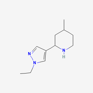 molecular formula C11H19N3 B13340201 2-(1-ethyl-1H-pyrazol-4-yl)-4-methylpiperidine 