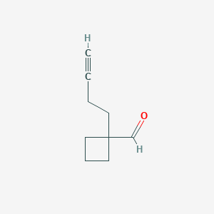 1-(But-3-yn-1-yl)cyclobutane-1-carbaldehyde